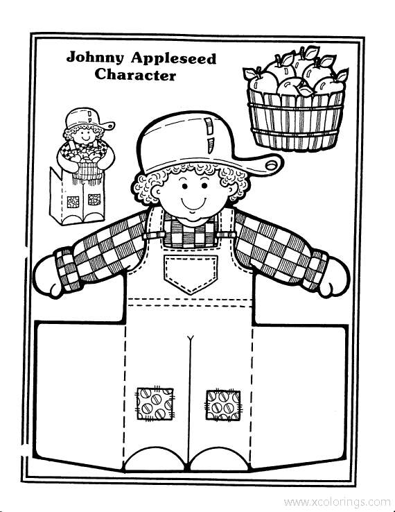 Free Johnny Appleseed Coloring Pages Paper Craft printable