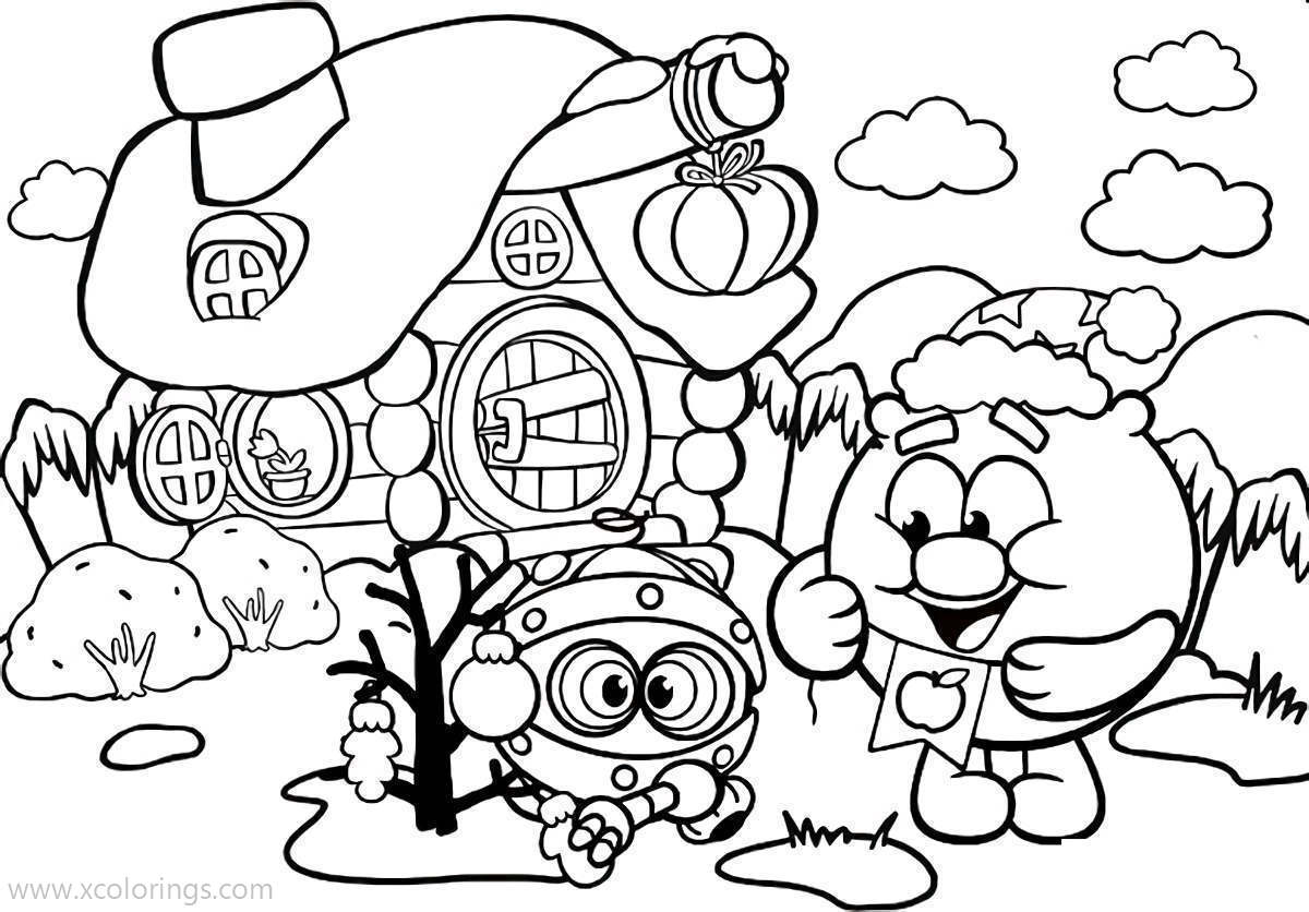 Free Kikoriki Coloring Pages Barry Playing with Firend printable