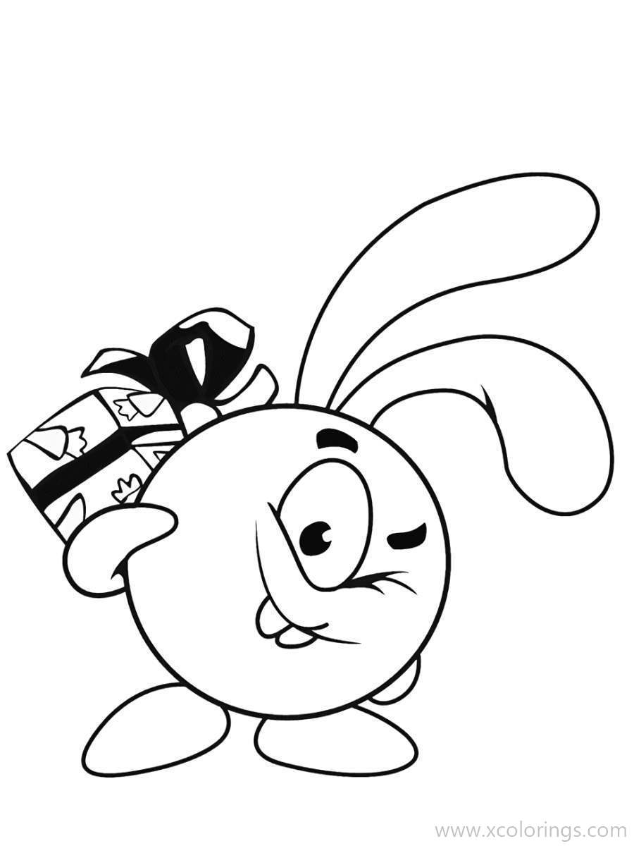 Free Kikoriki Coloring Pages Jumpy with Gifts printable
