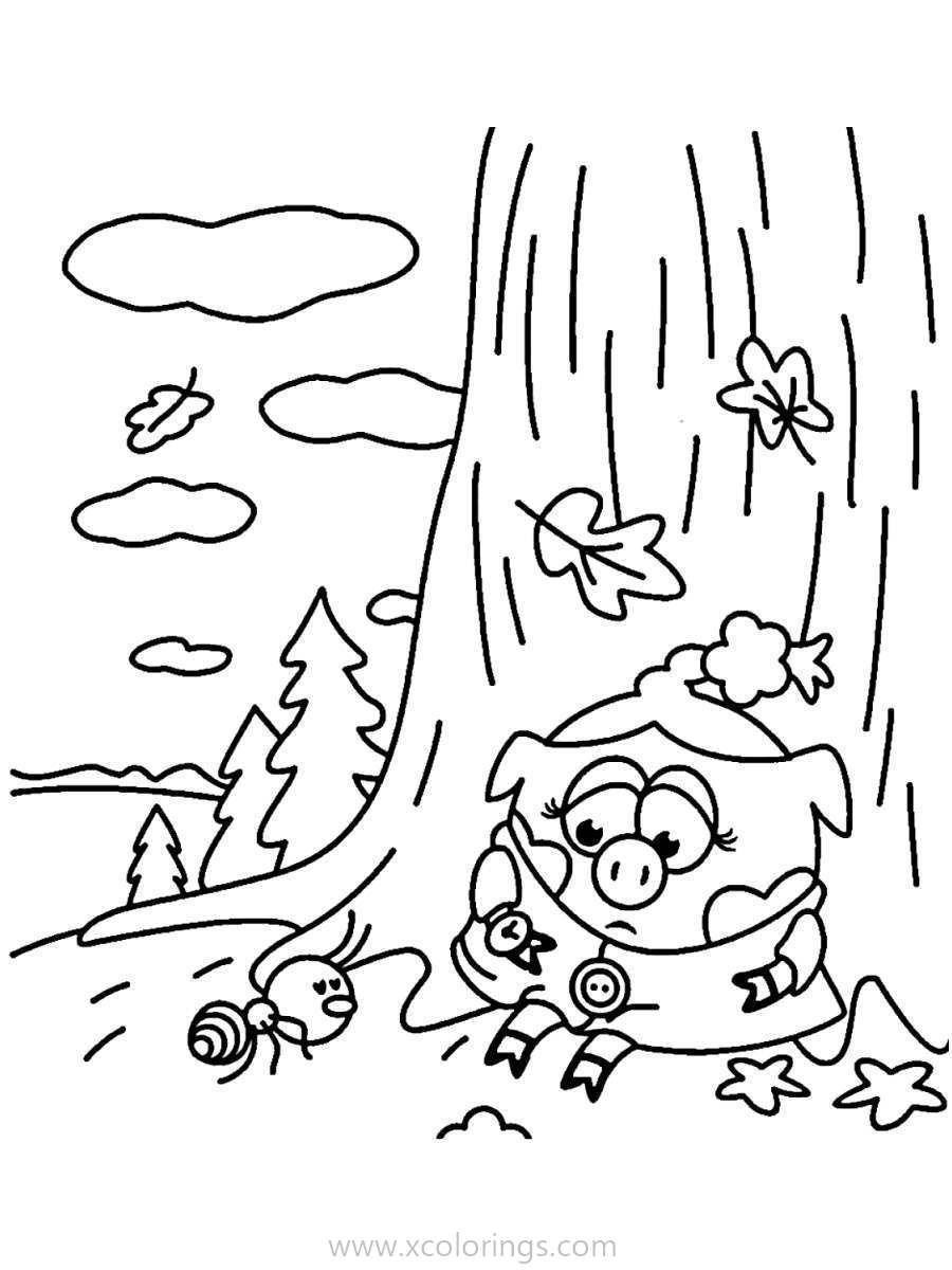 Free Kikoriki Coloring Pages Pinky is Unhappy printable