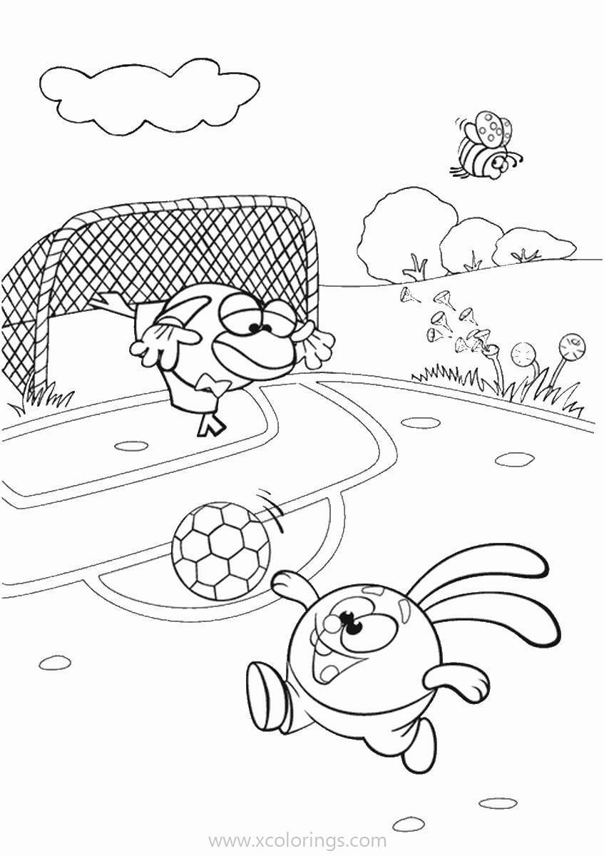 Free Kikoriki Coloring Pages Playing Soccer printable