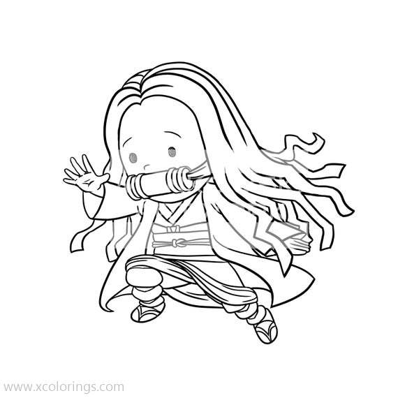 Kimetsu No Yaiba Nezuko Kamado Coloring Pages XColorings