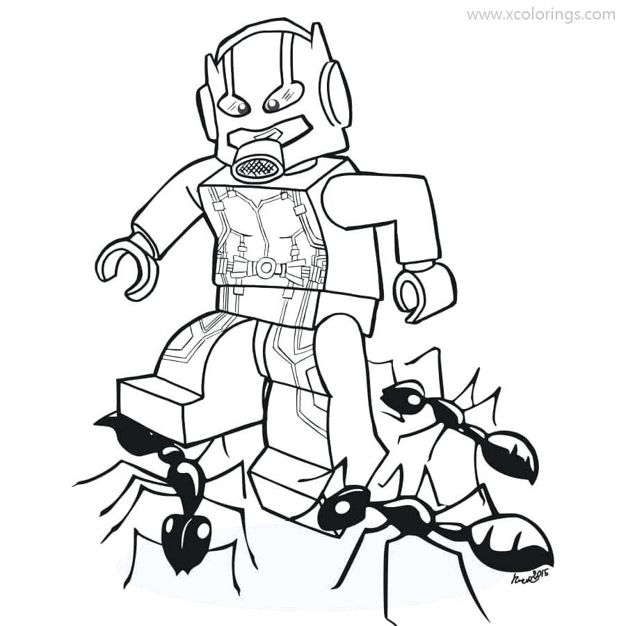 Free Lego Superhero Ant Man Coloring Pages printable