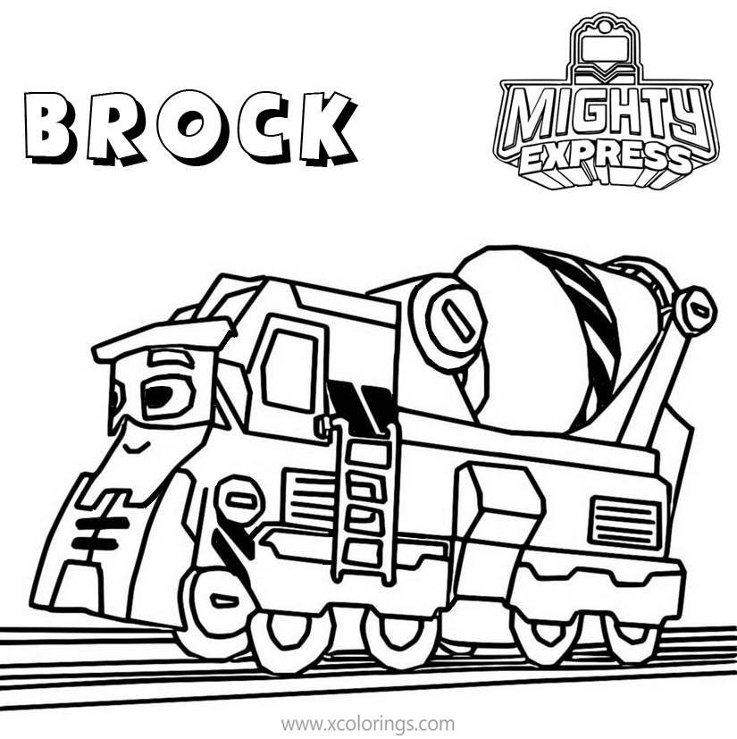 Free Mighty Express Coloring Pages Builder Brock printable