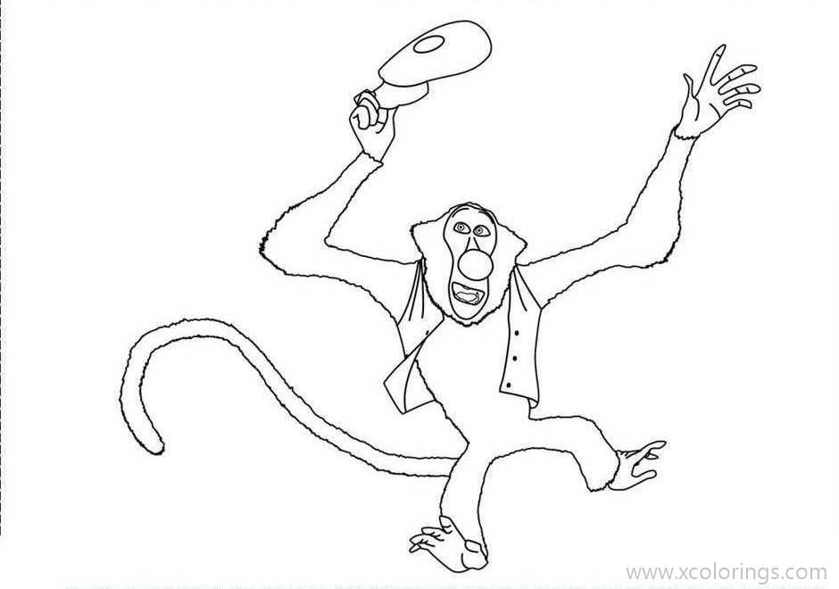 Free Monkey from A Monster in Paris Coloring Pages printable