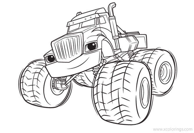 Free Monster Truck Crusher from Blaze and the Monster Machines Coloring Pages printable