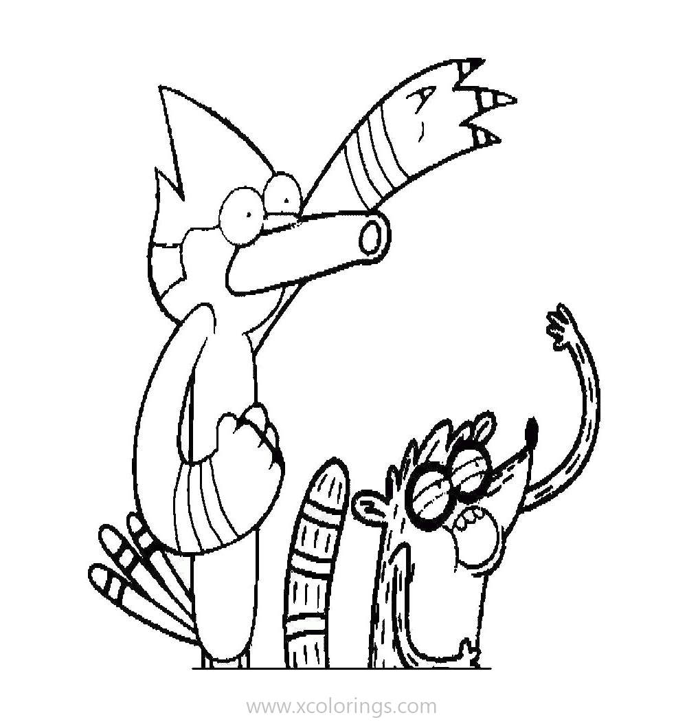 Free Mordecai and Rigby from Regular Show Coloring Pages printable