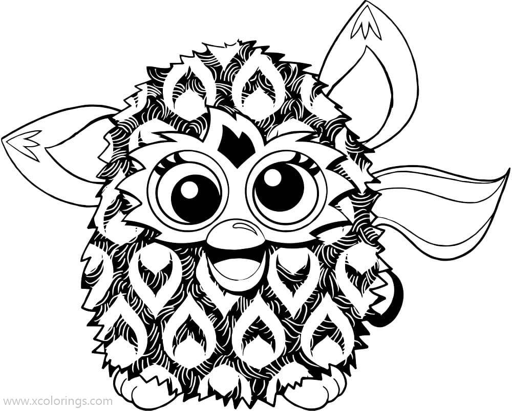 Free Peacock Furby Coloring Pages printable