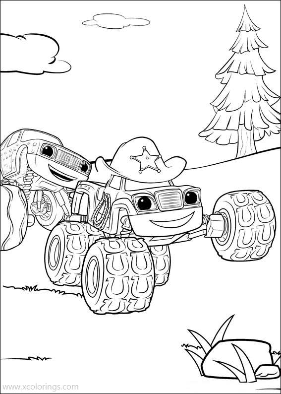 Pickle And Starla from Blaze and the Monster Machines Coloring Pages ...