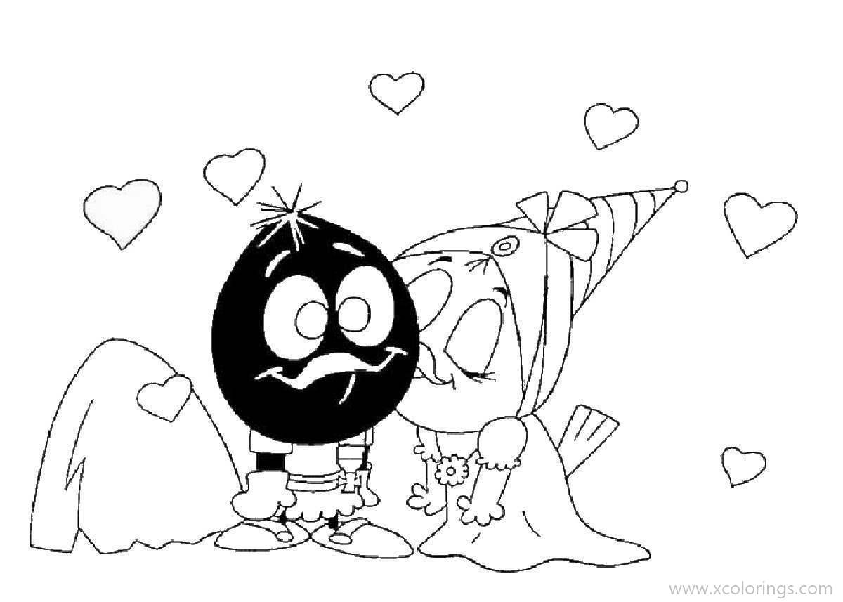 Free Priscilla Kissing Calimero Coloring Pages printable