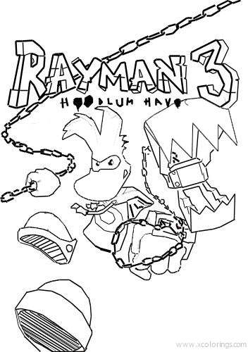 Free Rayman 3 Coloring Pages Chains printable