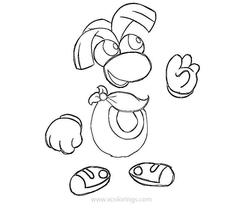 Free Rayman Coloring Pages Easy Outline printable