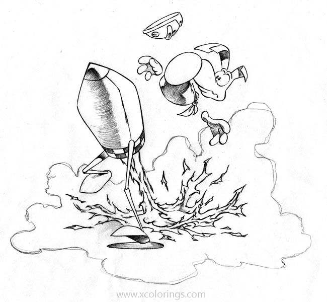 Free Rayman Coloring Pages Falling Off from the Bomb printable