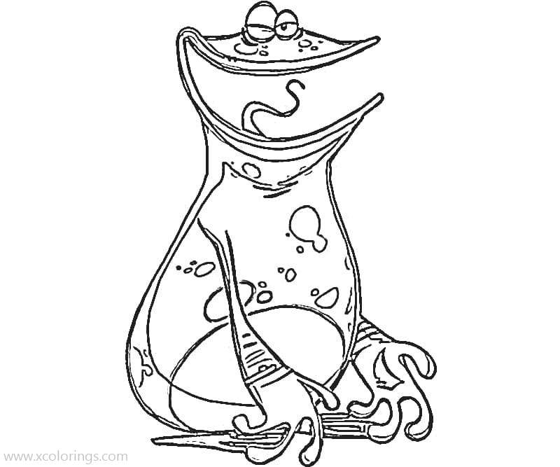 Free Rayman Coloring Pages Globox is Laughing printable