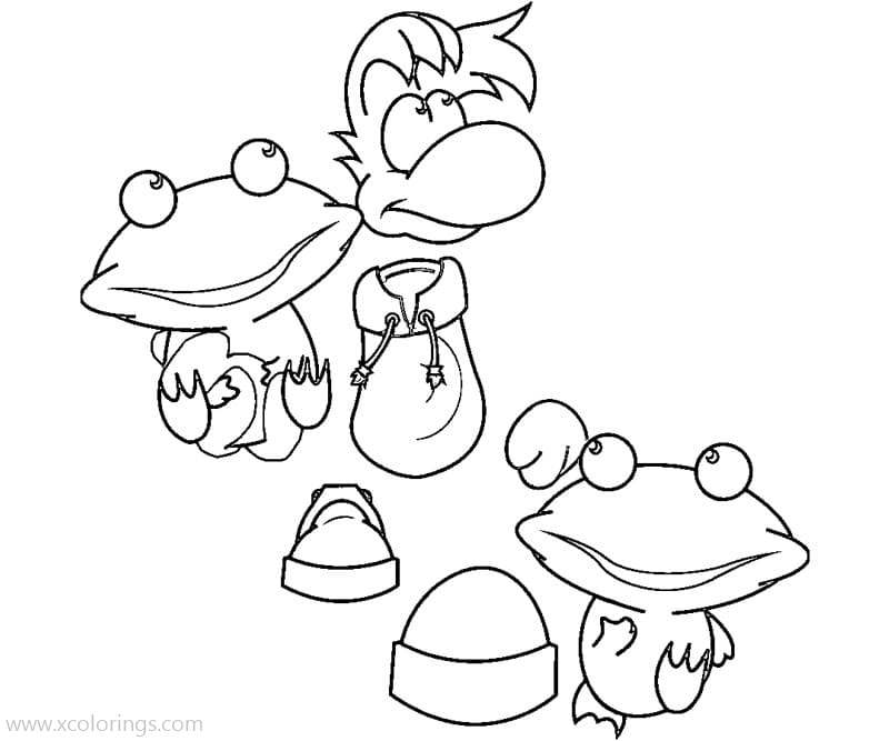 Free Rayman Coloring Pages Two Frogs printable