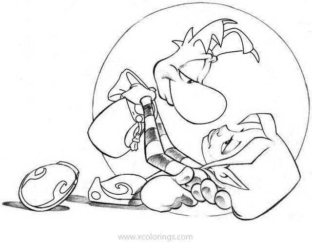 Free Rayman Kissing Girlfriend Coloring Pages printable