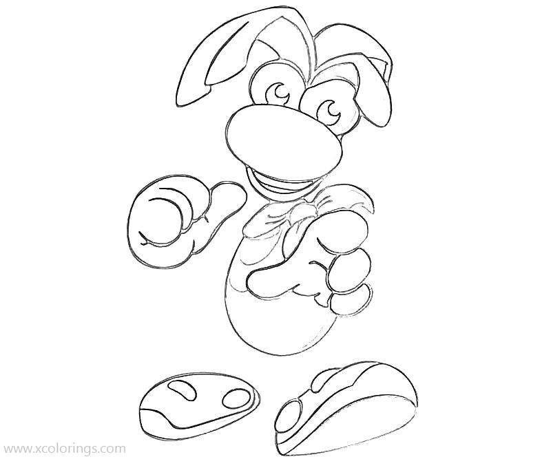 Free Rayman Linear Coloring Pages printable