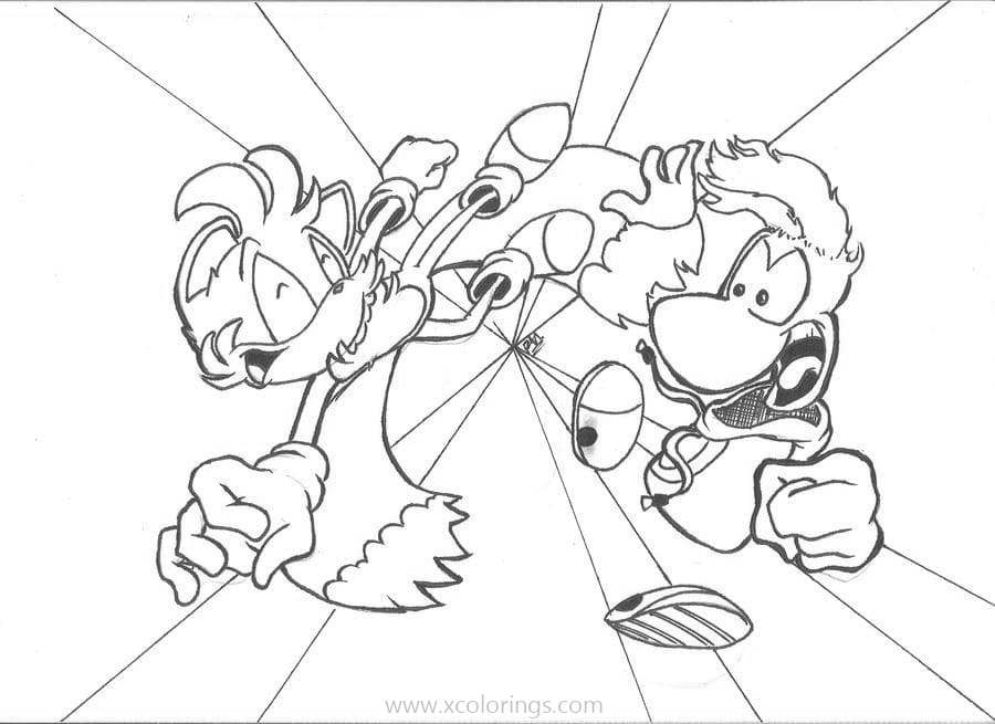 Free Rayman and Sonic Coloring Pages printable