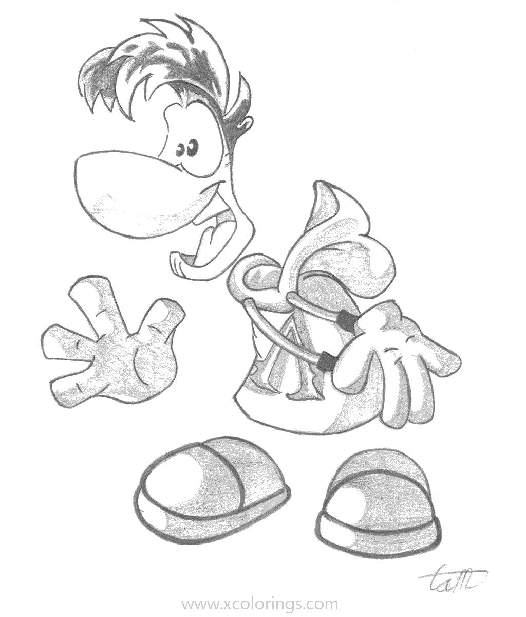 Free Rayman is Surprised Coloring Pages printable
