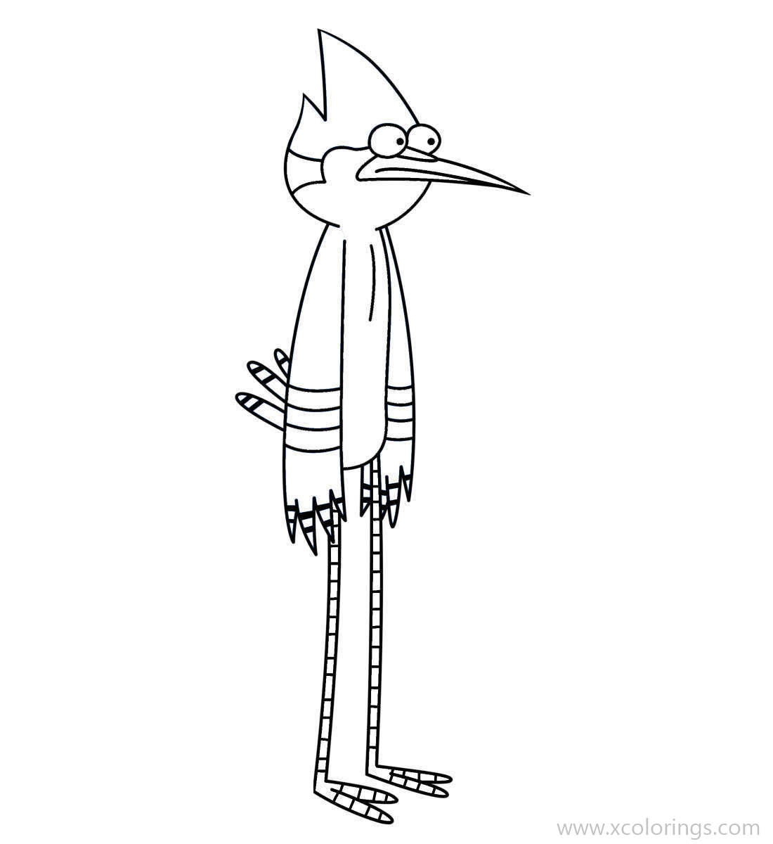Free Regular Show Character Mordecai Coloring Pages printable