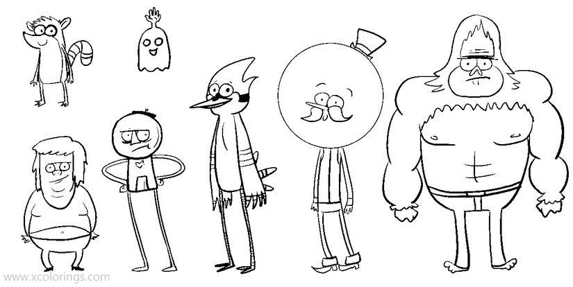 Free Regular Show Coloring Pages All Characters printable
