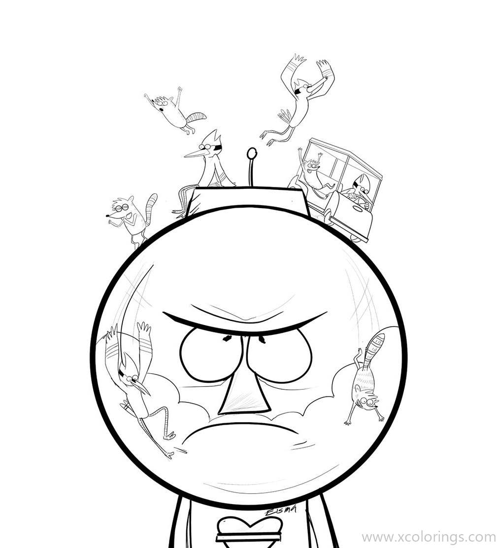 Free Regular Show Coloring Pages Benson is Angry printable