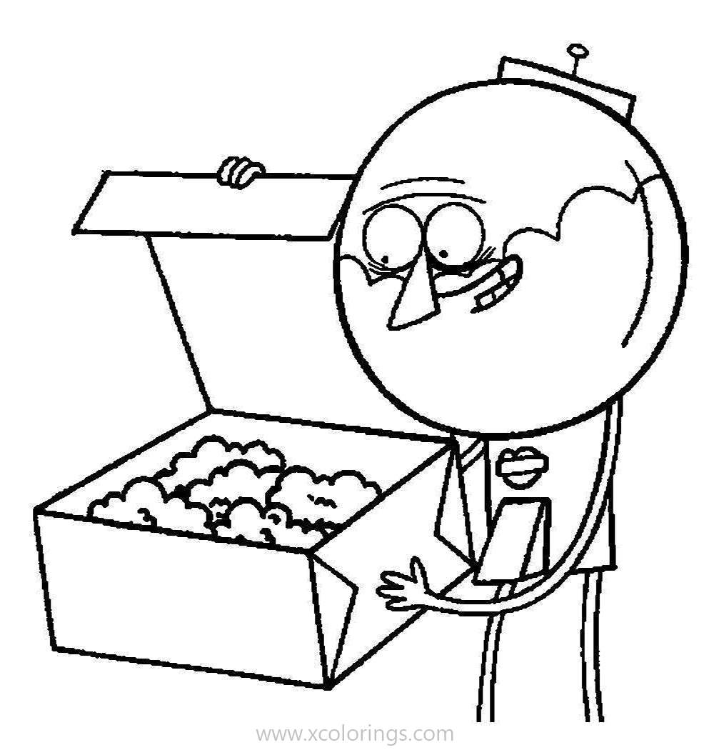 Free Regular Show Coloring Pages Benson with A Box printable