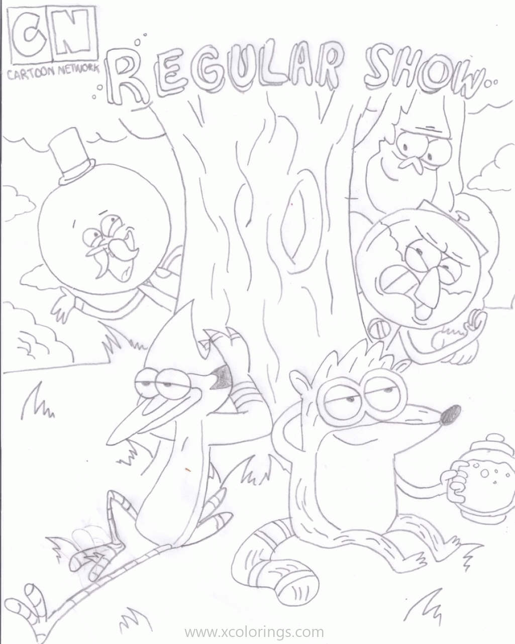 Free Regular Show Coloring Pages Characters printable