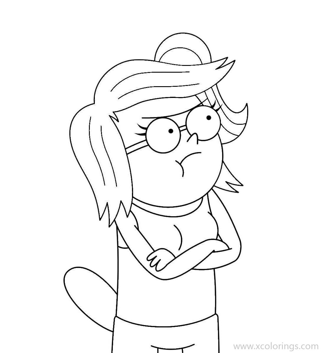 Free Regular Show Coloring Pages Eileen Roberts is Angry printable