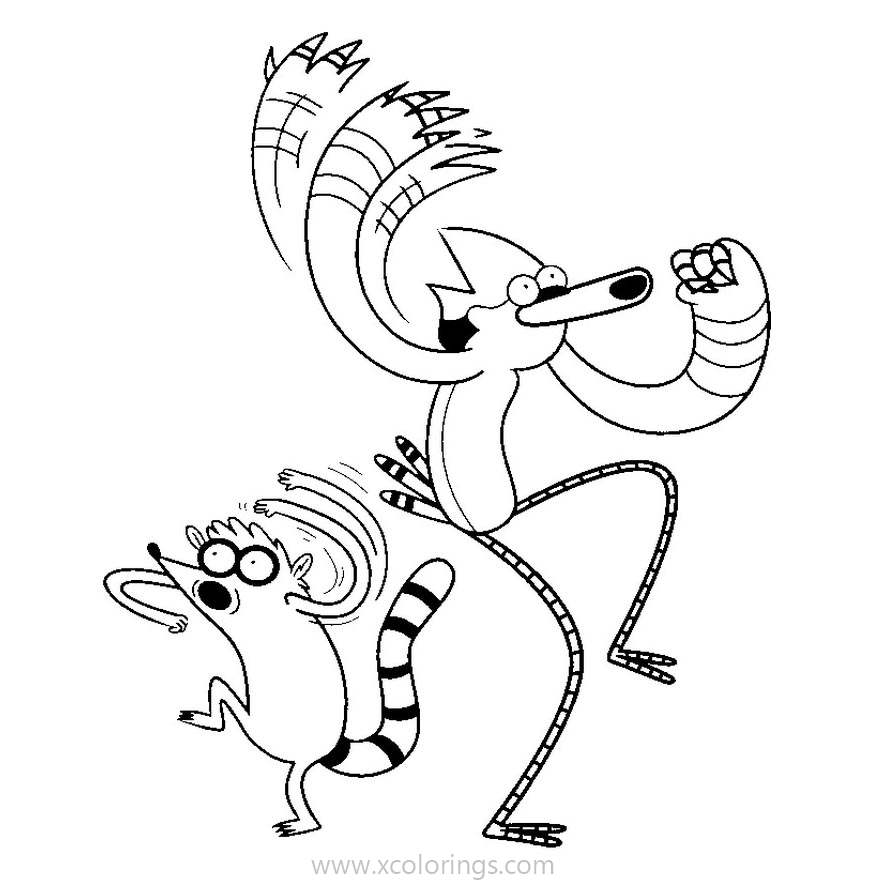 Free Regular Show Coloring Pages Happily Dancing printable