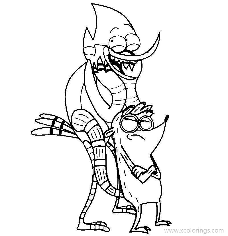 Free Regular Show Coloring Pages Make Face printable