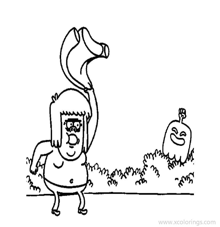 Free Regular Show Coloring Pages Muscle Man and Hi Five Ghost printable