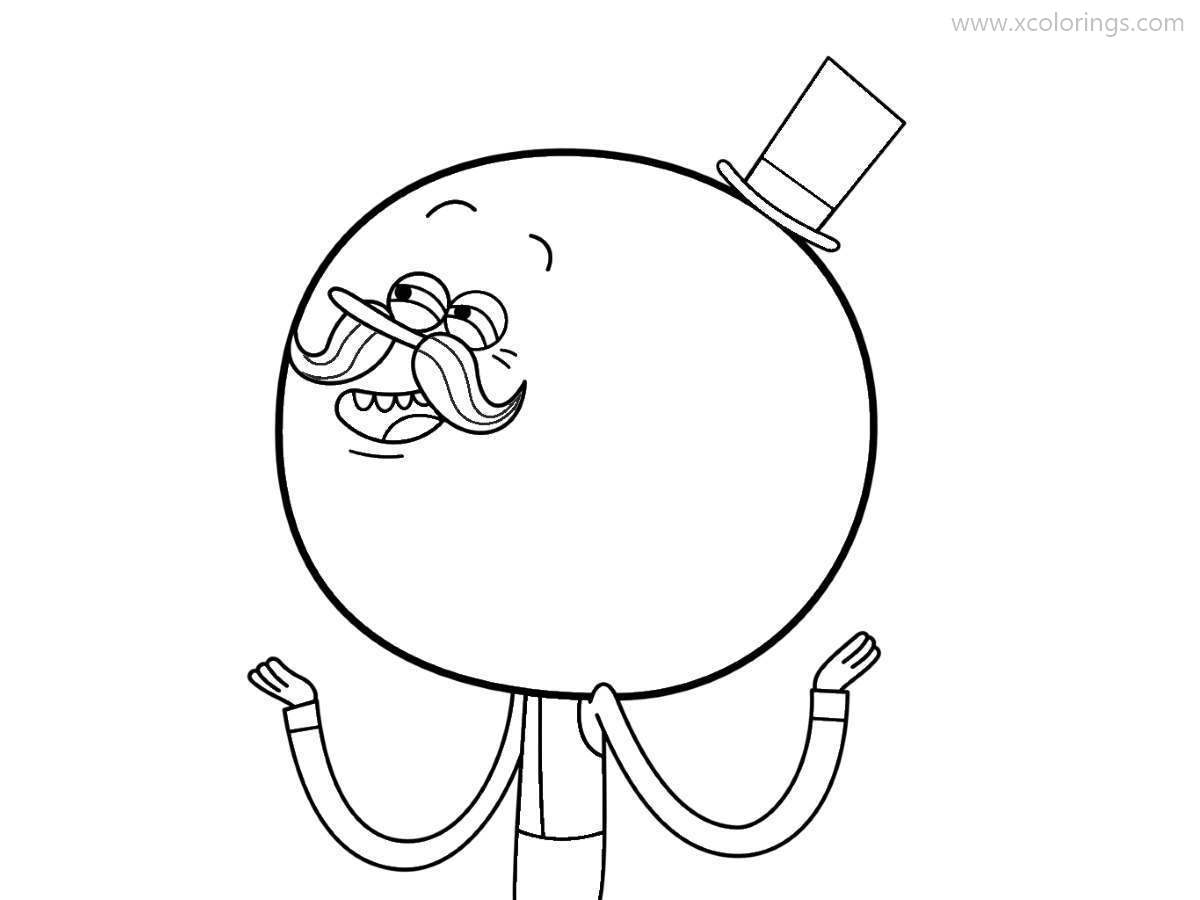 Free Regular Show Coloring Pages Pops Maellard with Hat printable