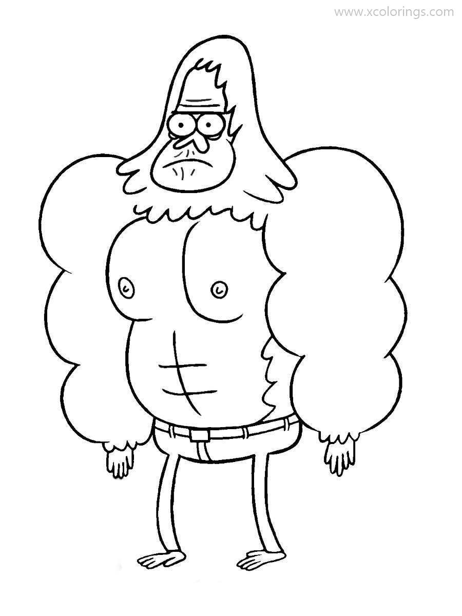 Free Regular Show Coloring Pages Skips printable
