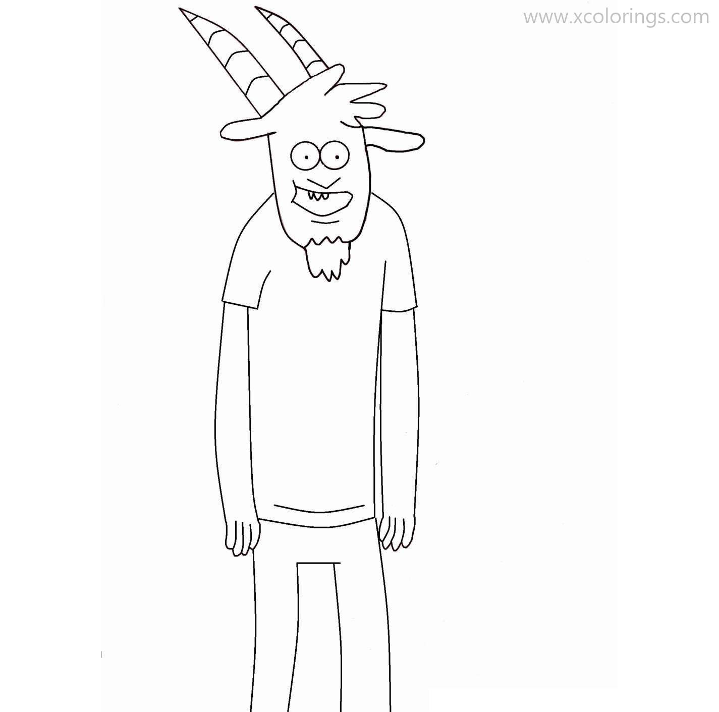 Free Regular Show Coloring Pages Thomas the Goat printable