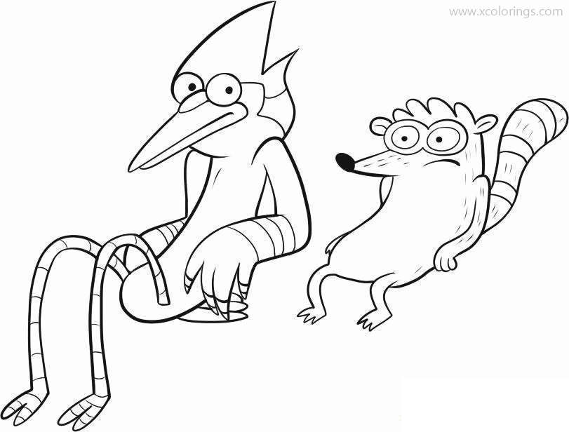 Free Regular Show Mordecai And Rigby Coloring Pages printable