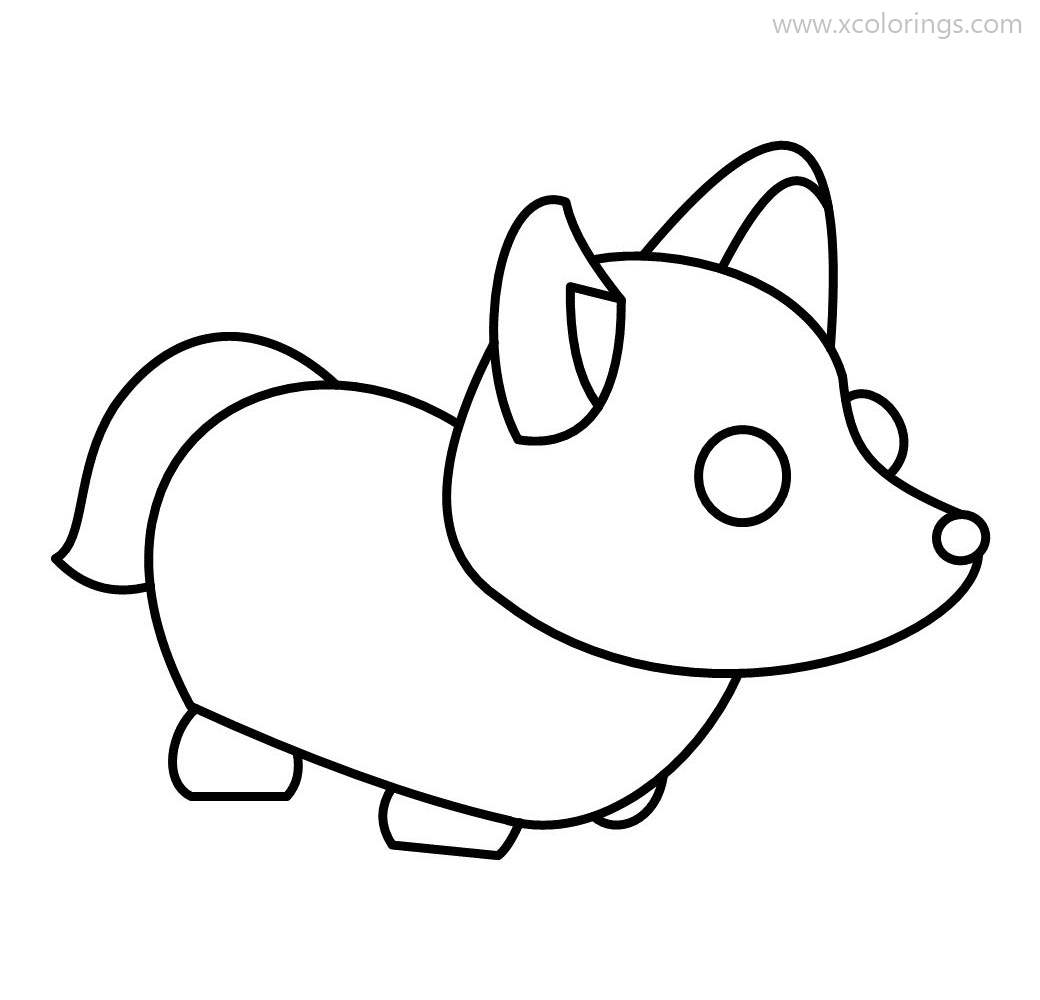 Free Roblox Adopt Me Coloring Pages Artic Fox printable