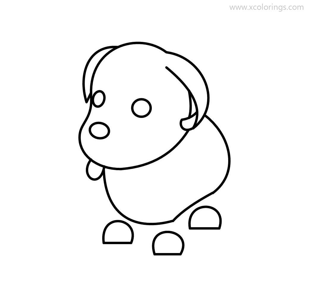 Free Roblox Adopt Me Coloring Pages Blue Dog printable