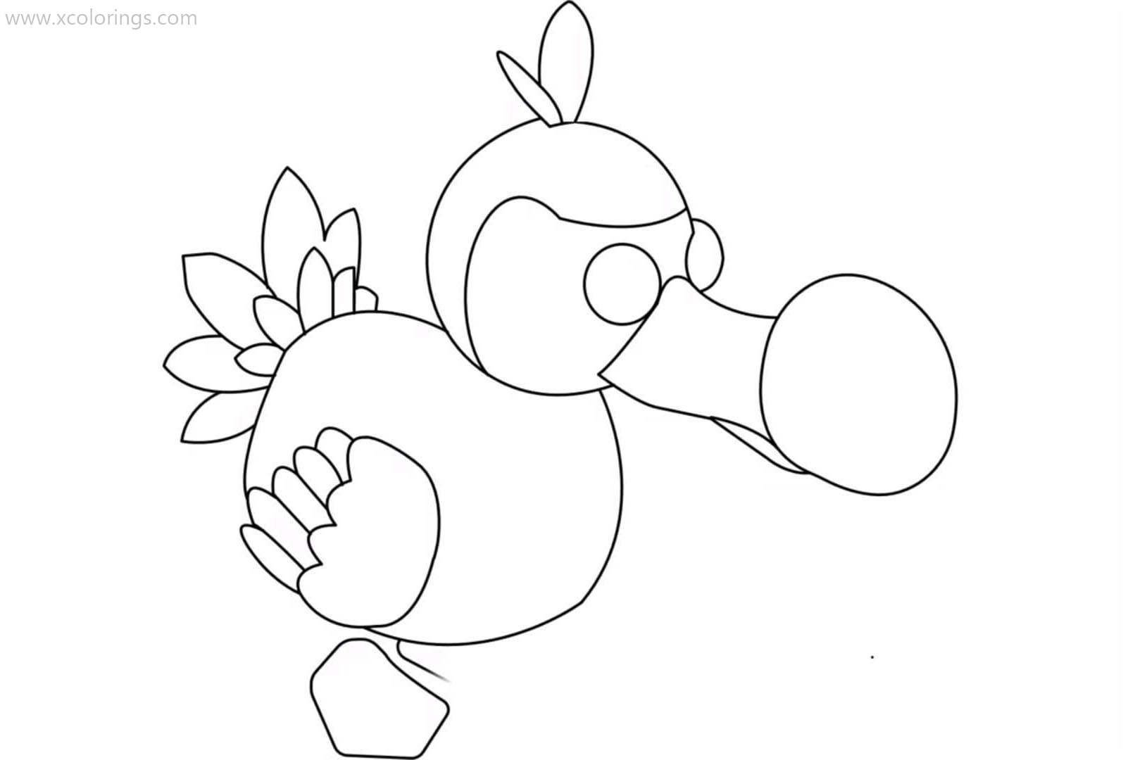 Free Roblox Adopt Me Coloring Pages Dodo printable