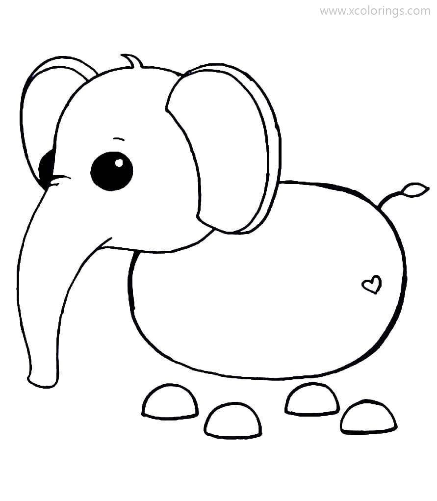 Free Roblox Adopt Me Coloring Pages Elephant printable