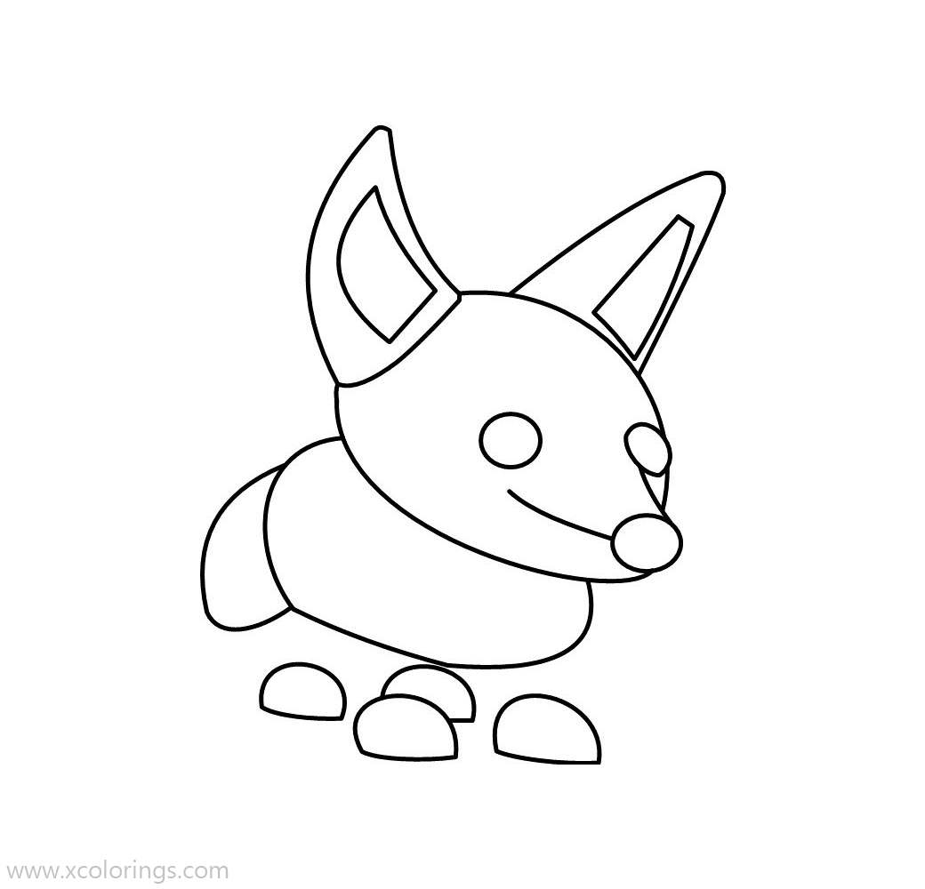 Free Roblox Adopt Me Coloring Pages Fennec Fox printable