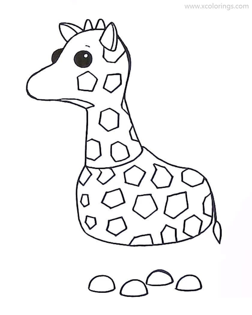 Free Roblox Adopt Me Coloring Pages Giraffe printable