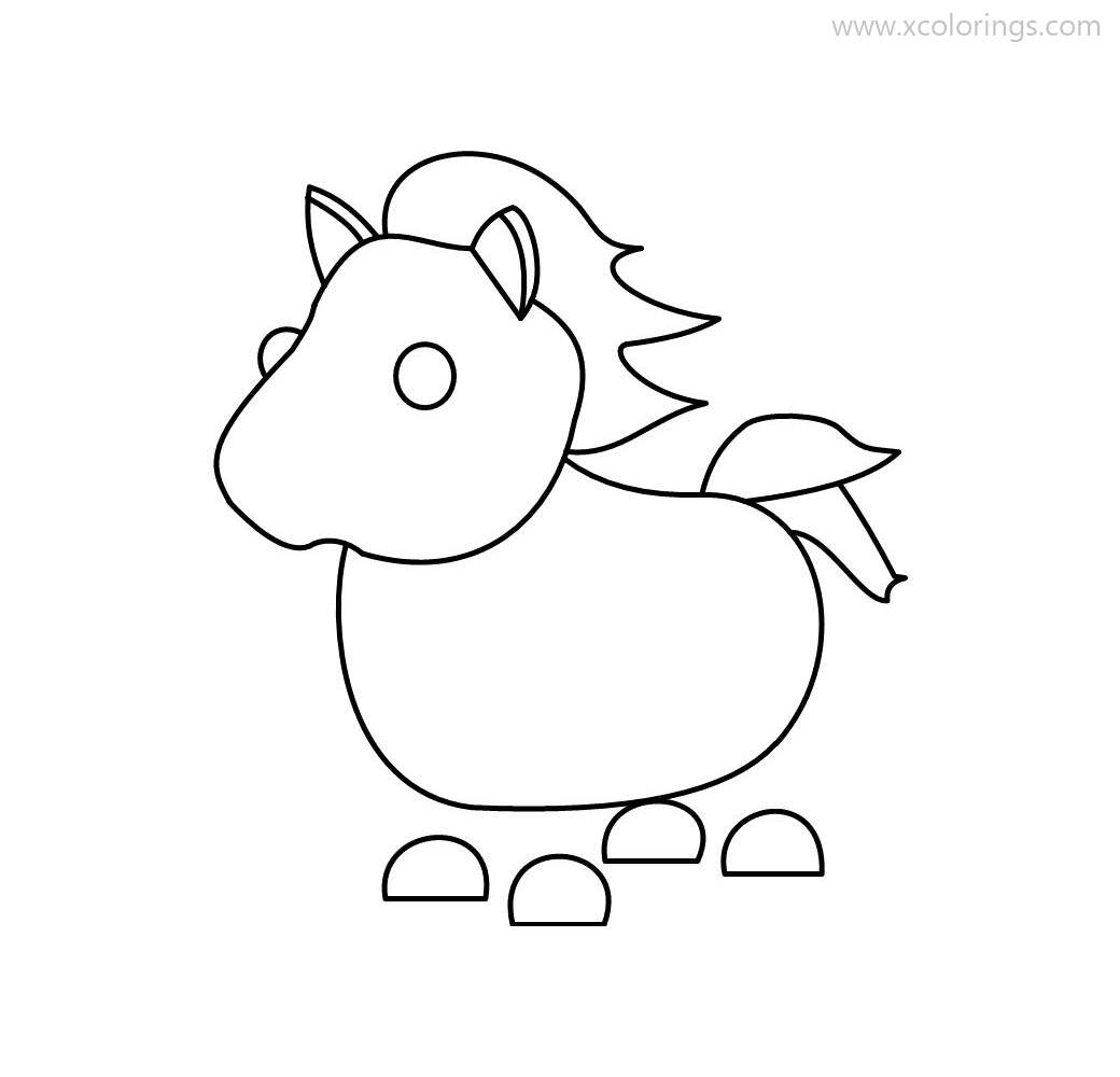 Free Roblox Adopt Me Coloring Pages Horse printable