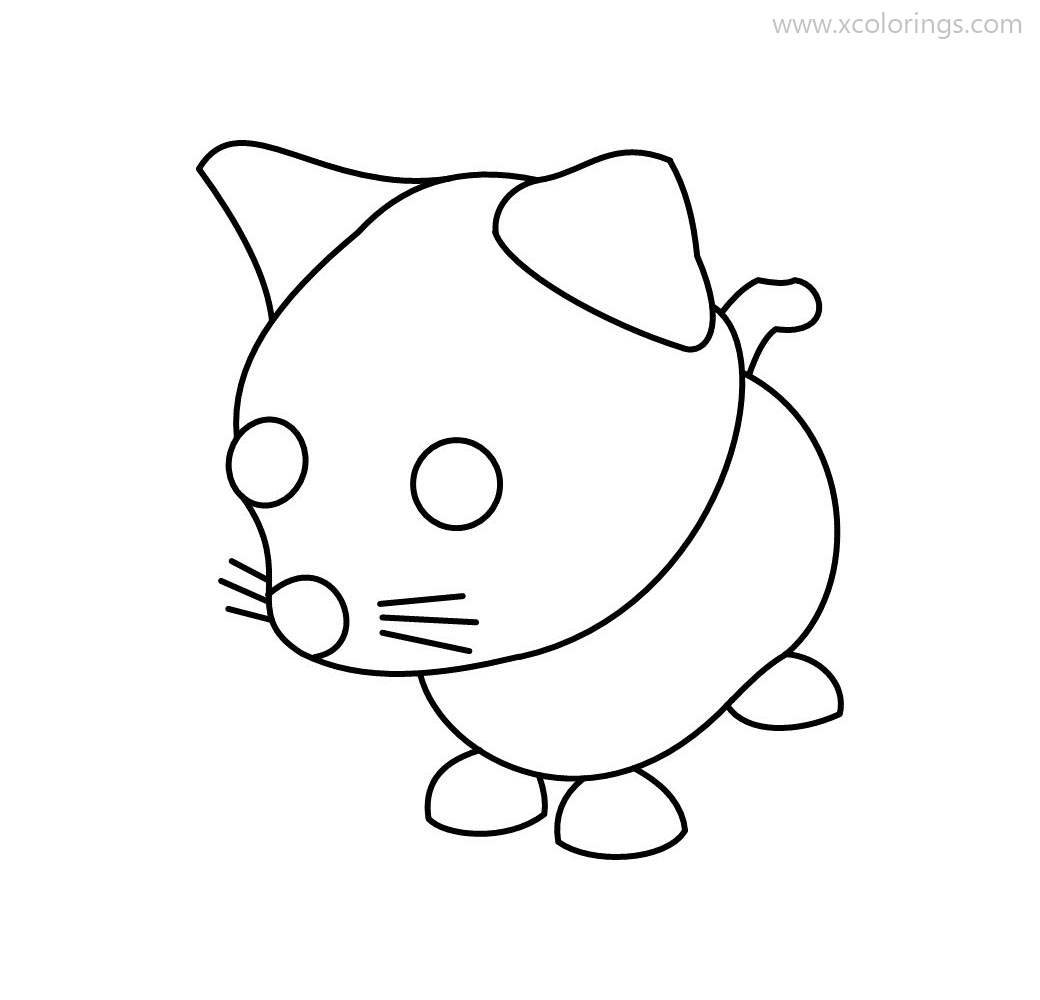 Roblox Adopt Me Coloring Pages Pink Cat - XColorings.com