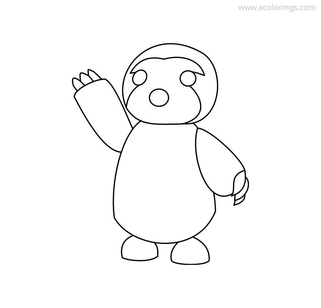 Free Roblox Adopt Me Coloring Pages Sloth printable