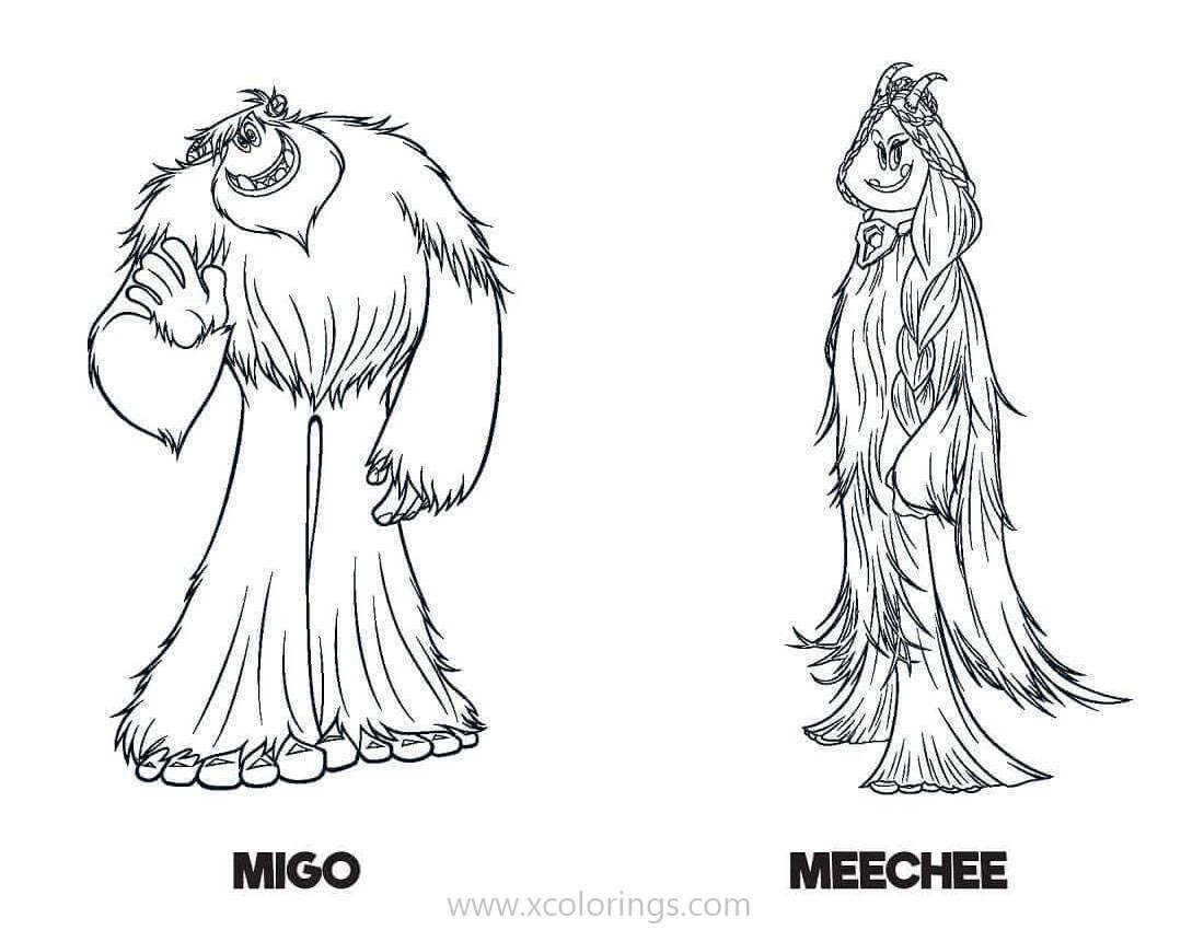 Free Smallfoot Coloring Pages Migo And Meechee printable