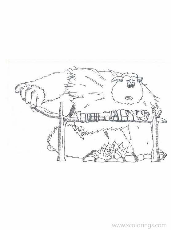 Free Smallfoot Coloring Pages Migo Put Percy On The Fire printable
