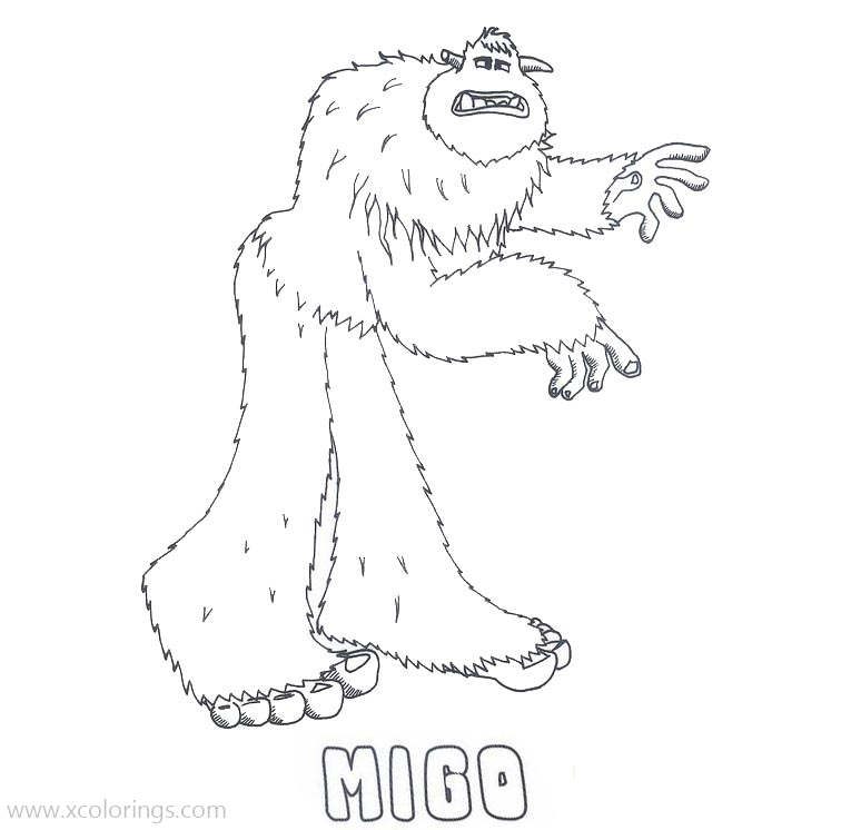 Free Smallfoot Coloring Pages Migo from Yeti Village printable