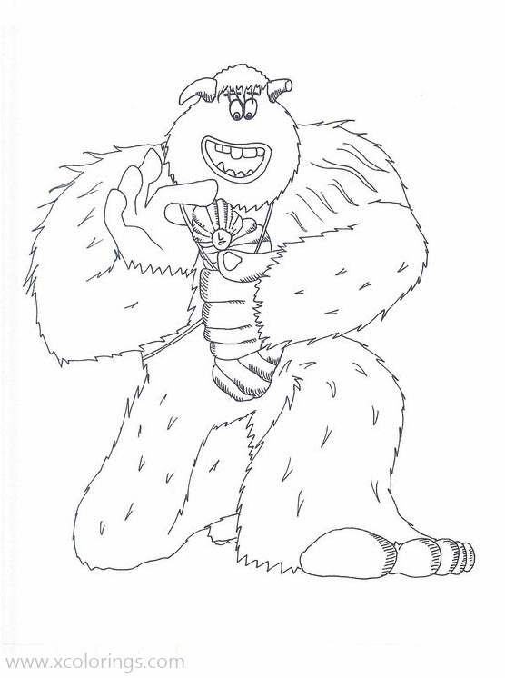 Free Smallfoot Coloring Pages Percy Caught by Migo printable