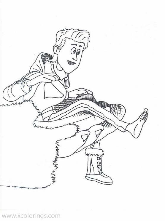 Free Smallfoot Coloring Pages Percy in Migo's Hand printable
